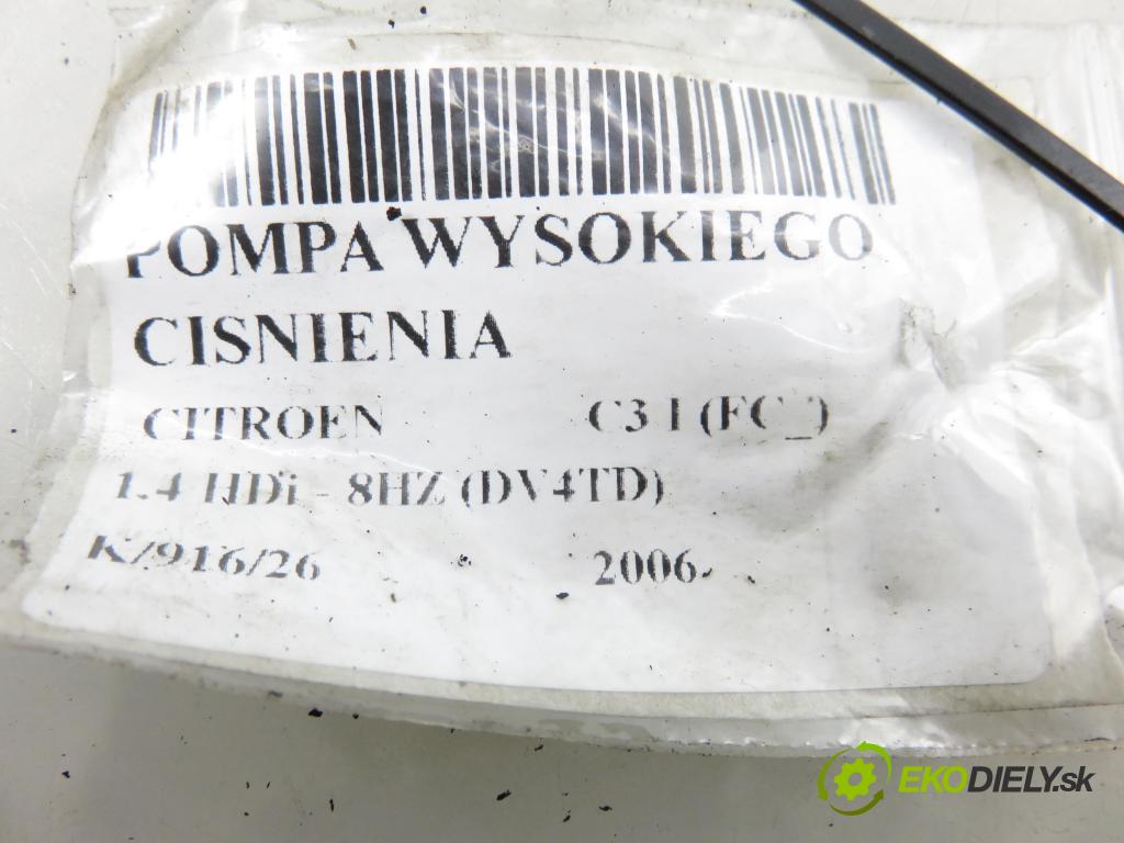 CITROEN C3 I (FC_) HB 2006 50,00 1.4 HDi - 8HZ (DV4TD) 1398,00 Pumpa vysokého tlaku 5WS40008