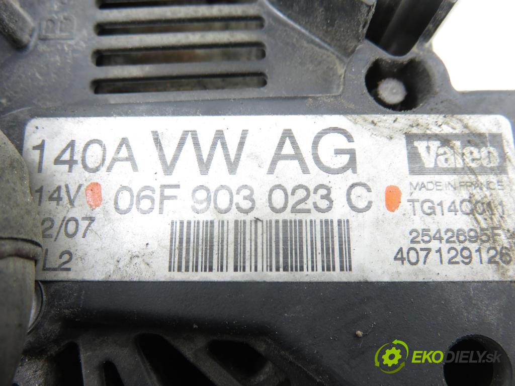 VW TOURAN (1T1, 1T2) MINIVAN 2008 125,00 2.0 TDI - BMN 1968,00 Alternátor 06F903023C (Alternátor)