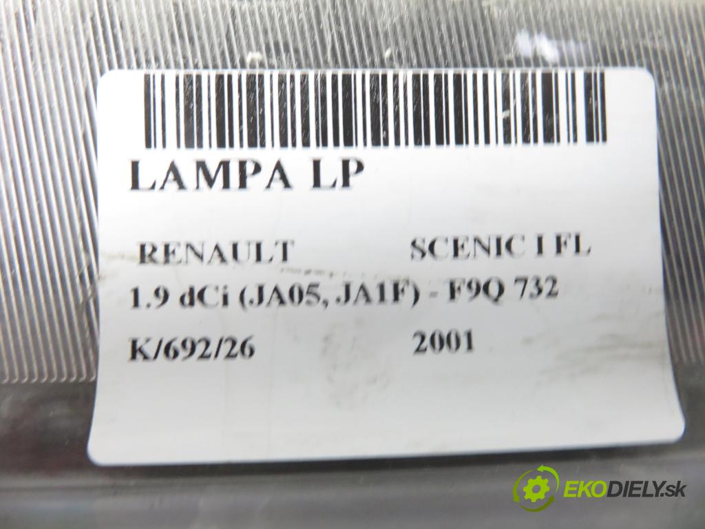 RENAULT SCENIC I (JA0/1_) MINIVAN 2001 75,00 1.9 dCi 102 - F9Q 732 1870,00 Svetlo LP 7700432098 ; 7701047604 ; 89002988
