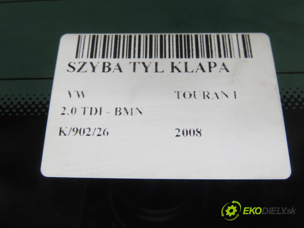 VW TOURAN (1T1, 1T2) MINIVAN 2008 125,00 2.0 TDI - BMN 1968,00 Okno zadné kapota