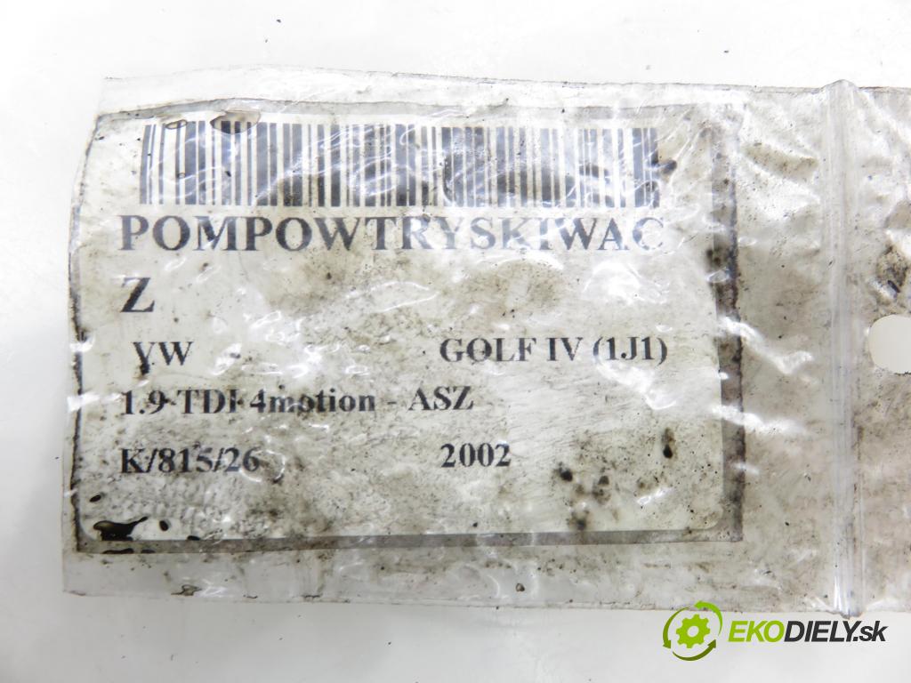VW GOLF IV (1J1) HB 2002 96,00 1.9 TDI 4motion - ASZ 1896,00 vstříkovač 038130073AL ; 0414720039 (Vstřikovač paliva)