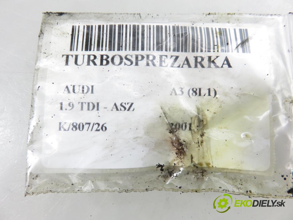 AUDI A3 (8L1) HB 2001 96,00 1.9 TDI - ASZ 1896,00 Turbodúchadlo 8600048 (Turbodúchadlo (kompletné))