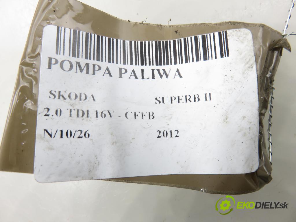 SKODA SUPERB II kombi (3T5) KOMBI 2012 103,00 2.0 TDI 16V - CFFB 1968,00 Pumpa paliva 1K0127023N ; 5N0906129B ; 1K0906089A