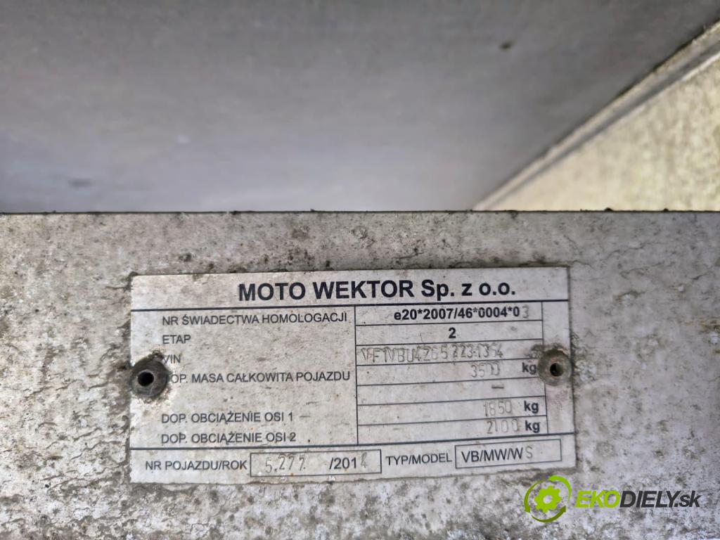 RENAULT MASTER III Platforma / podwozie (EV, HV, UV) KABINA/PLATFORMA 2015 0,00 2.3 dCi 165 FWD - M9T 700 2298,00 BUDOVA: VBMWWS