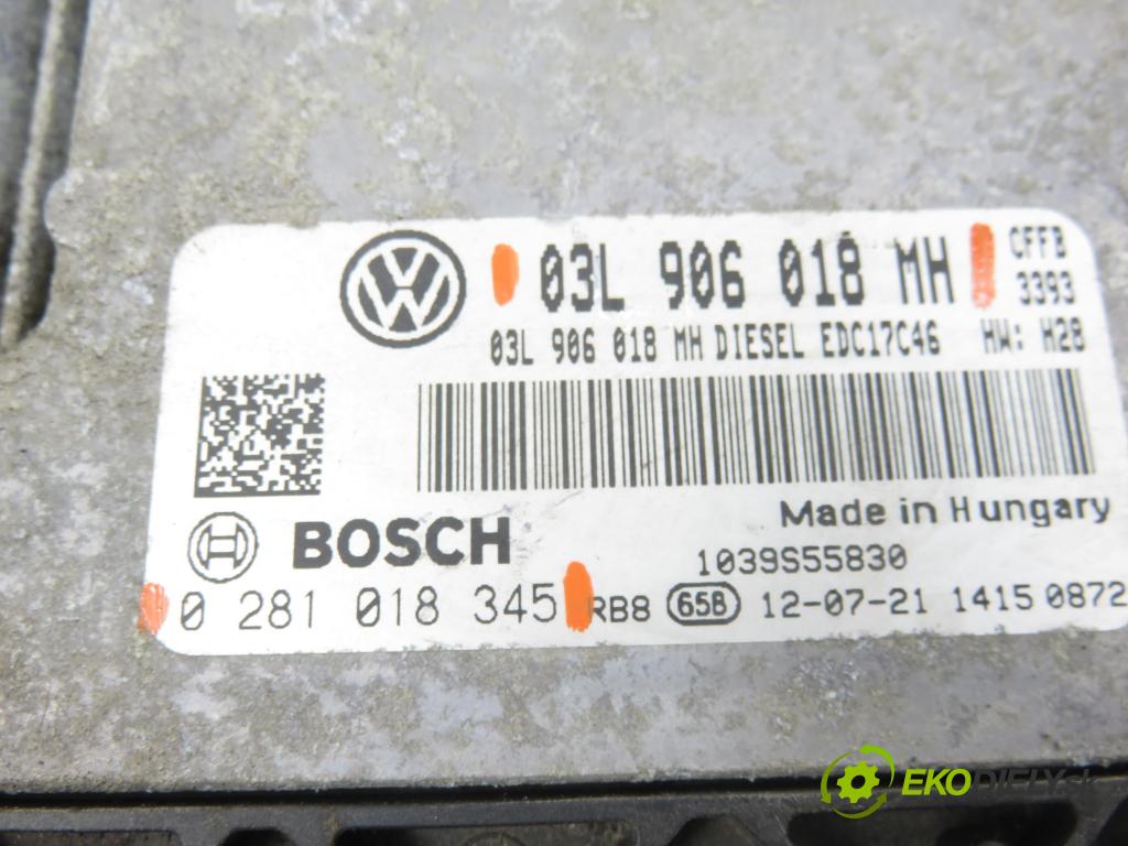 SKODA SUPERB II kombi (3T5) KOMBI 2012 103,00 2.0 TDI 16V - CFFB 1968,00 Riadiaca jednotka Motor 0281018345 ; 03L906018MH