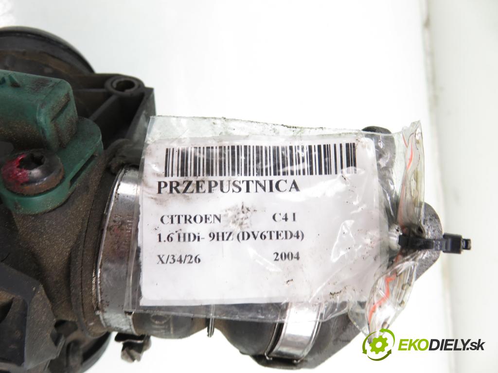 CITROEN C4 I (LC_) HB 2004 80,00 1.6 HDi- 9HZ (DV6TED4) 1560,00 Škrtiaca klapka 9649832580 ; 25342946 (Škrtiaca klapka)