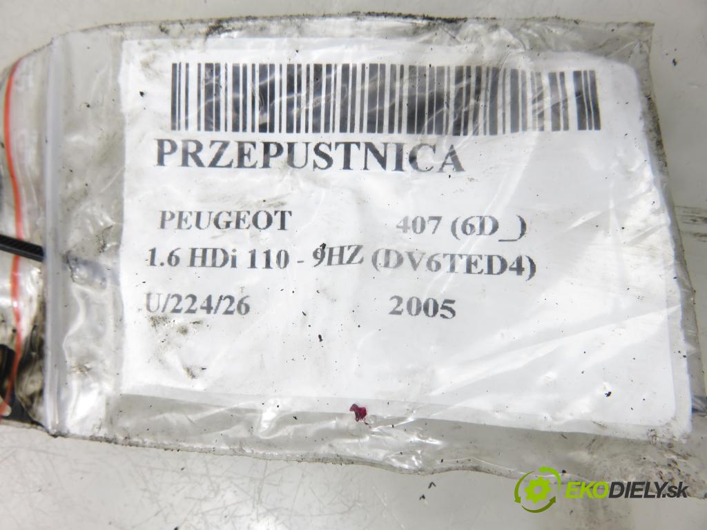 PEUGEOT 407 (6D_) SEDAN 2005 80,00 1.6 HDi 110 - 9HZ (DV6TED4) 1560,00 Škrtiaca klapka 9655971780 (Škrtiaca klapka)