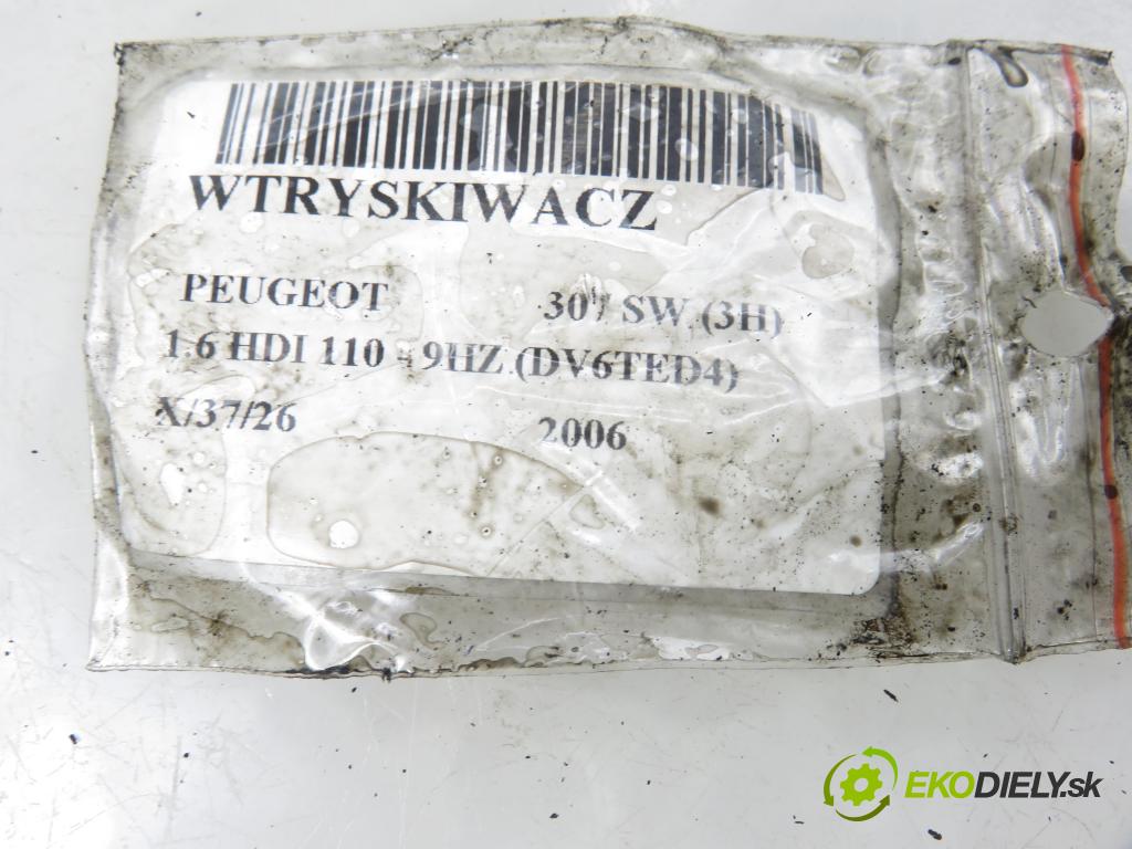 PEUGEOT 307 SW (3H) KOMBI 2006 80,00 1.6 HDI 110 - 9HZ (DV6TED4) 1560,00 vstrekovač 0445110259 (Vstrekovač paliva)