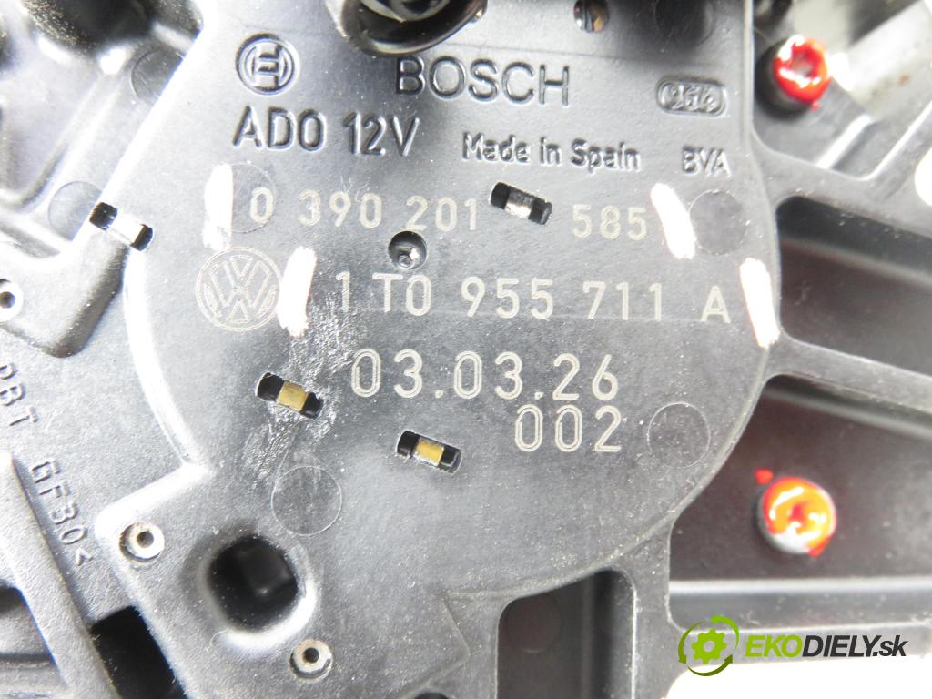 VW TOURAN (1T1, 1T2) MINIVAN 2003 74,00 1.9 TDI - AVQ 1896,00 Motorček stierače zadné 0390201585 ; 1T0955711A