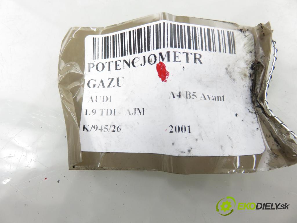 AUDI A4 Avant (8D5, B5) KOMBI 2001 85,00 1.9 TDI - AJM 1896,00 Potenciometer plynu 6PV00837603 ; 8D1721523F (Potenciometer plynového pedálu)