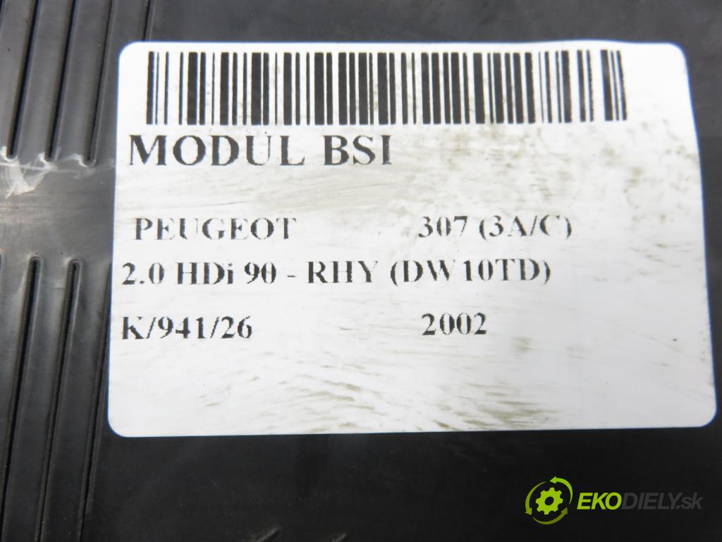 PEUGEOT 307 (3A/C) HB 2002 66,00 2.0 HDi 90 - RHY (DW10TD) 1997,00 MODUL BSI 9641079680 ; 9636760580B