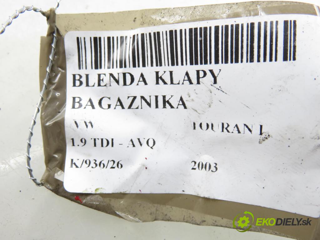 VW TOURAN (1T1, 1T2) MINIVAN 2003 74,00 1.9 TDI PD 100 - AVQ 1896,00 Zadné čelo dverí kufor 1T0827574C