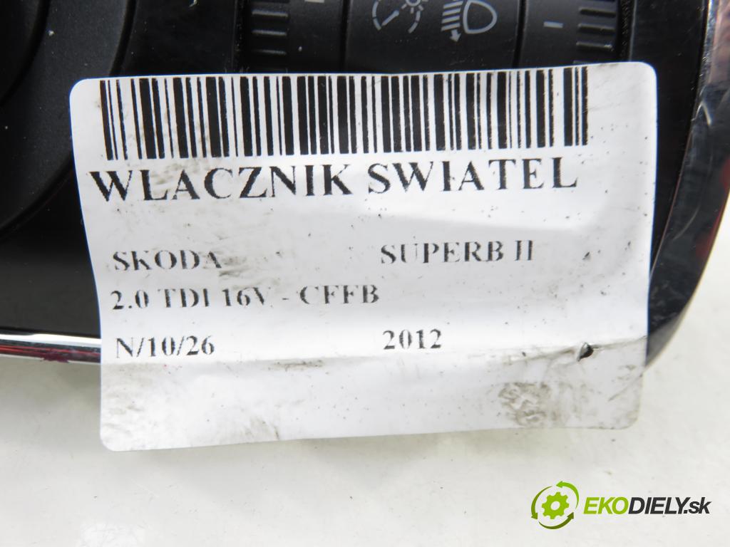 SKODA SUPERB II kombi (3T5) KOMBI 2012 103,00 2.0 TDI 16V - CFFB 1968,00 prepínač svetlá 3T0941431B