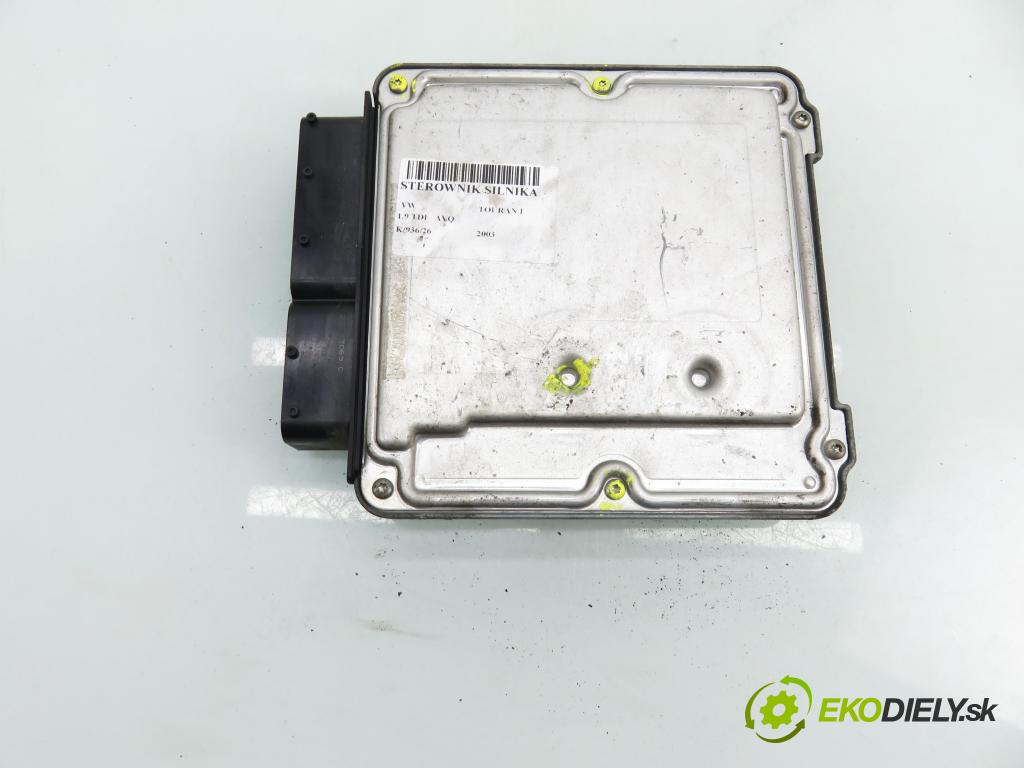 VW TOURAN (1T1, 1T2) MINIVAN 2003 74,00 1.9 TDI PD 100 - AVQ 1896,00 Riadiaca jednotka Motor 03G906016A ; 0281010731