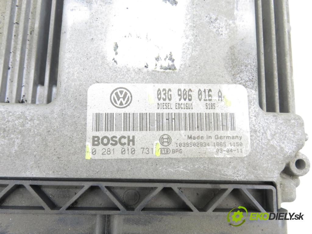 VW TOURAN (1T1, 1T2) MINIVAN 2003 74,00 1.9 TDI PD 100 - AVQ 1896,00 Riadiaca jednotka Motor 03G906016A ; 0281010731