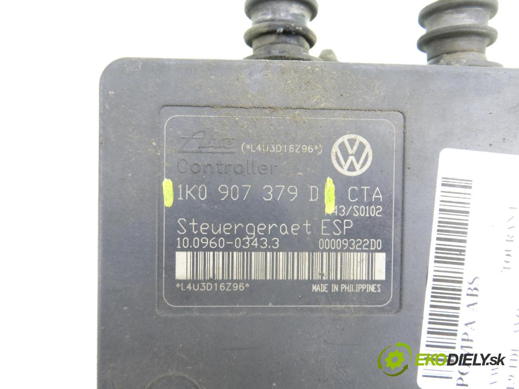 VW TOURAN (1T1, 1T2) MINIVAN 2003 74,00 1.9 TDI - AVQ 1896,00 Pumpa ABS 1K0907379D ; 1K0614517B ; 02060040 (Pumpa ABS)