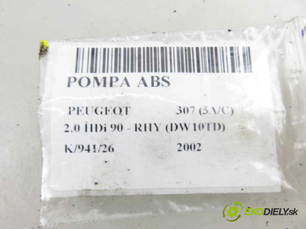 PEUGEOT 307 (3A/C) HB 2002 66,00 2.0 HDi 90 - RHY (DW10TD) 1997,00 Pumpa ABS 9643777980 ; 9643777980 ; 0265216757 (Pumpa ABS)