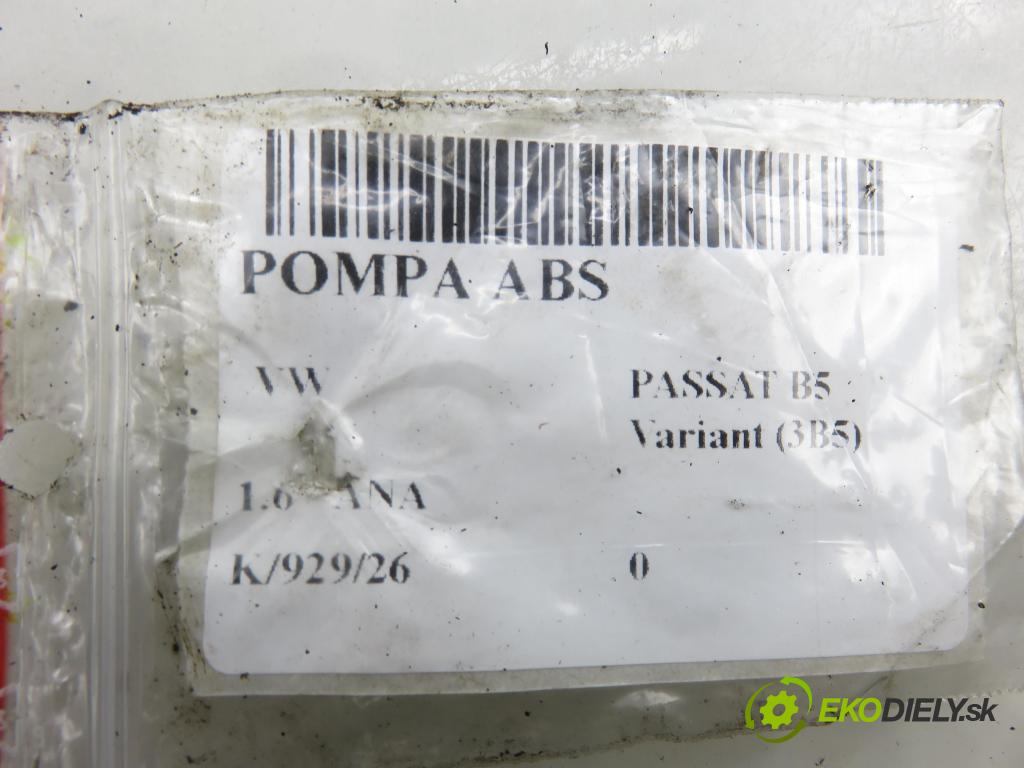 VW PASSAT B5 Variant (3B5) KOMBI 1997 74,00 1.6 - ADP 1595,00 Pumpa ABS 8E0614111HL ; 0265216411 (Pumpa ABS)