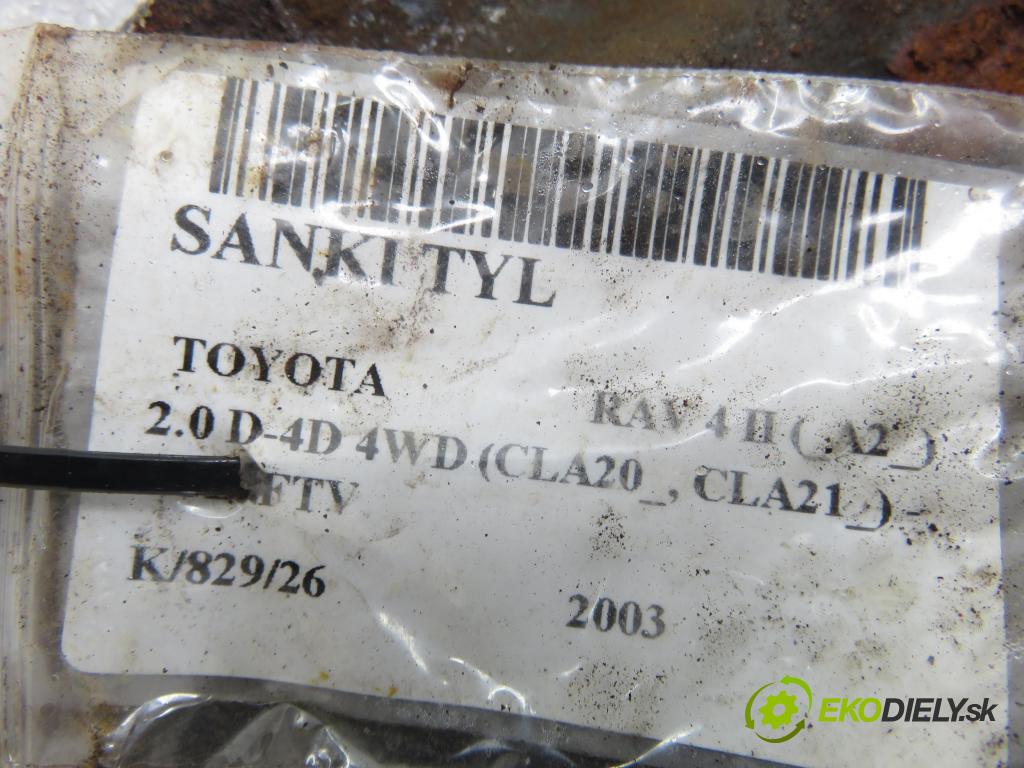 TOYOTA RAV 4 II (_A2_) SUV 2003 85,00 2.0 D-4D 4WD (CLA20_, CLA21_) - 1CD-FTV 1995,00 zadné