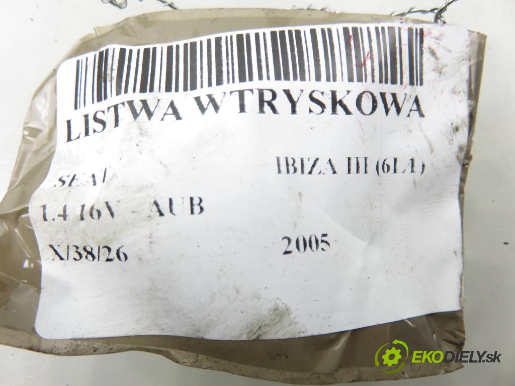 SEAT IBIZA III (6L1) HB 2005 74,00 1.4 16V - AUB 1390,00 Lišta vstrekovacia 036133320 ; 0369060031L (Vstrekovacia lišta)