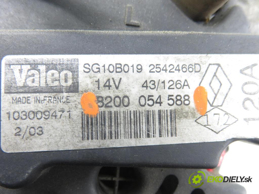 RENAULT SCENIC I (JA0/1_) MINIVAN 2003 75,00 1.9 dCi 102 - F9Q 732 1870,00 Alternátor 8200054588 (Alternátor)