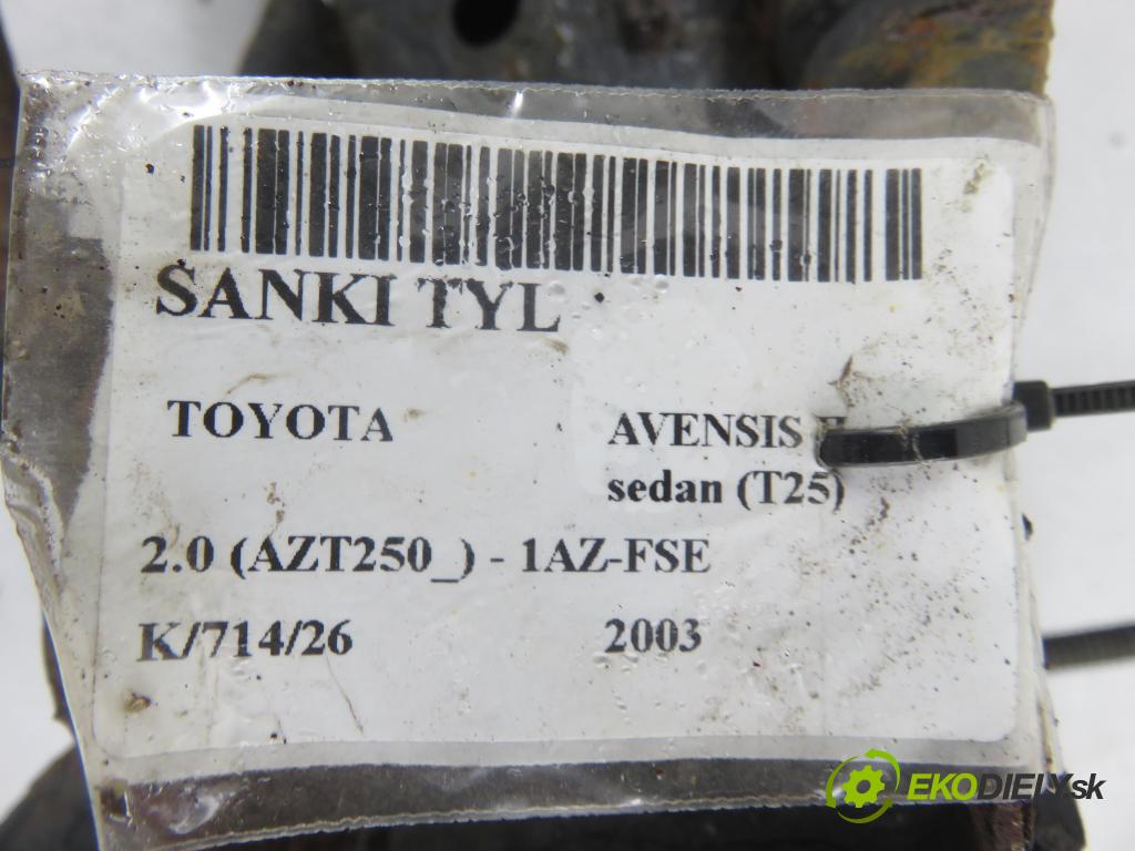 TOYOTA AVENSIS sedan (_T25_) SEDAN 2003 108,00 2.0 (AZT250_) - 1AZ-FSE 1998,00 zadné
