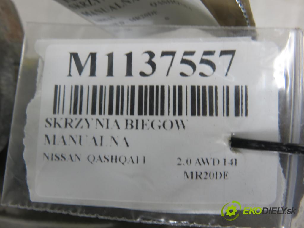 NISSAN QASHQAI / QASHQAI +2 I (J10, JJ10) CROSSOVER 2007 104,00 2.0 AWD - MR20DE 1997,00 Prevodovka MANUALNA K1MR4
