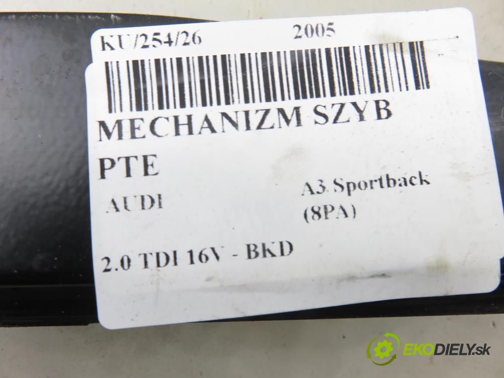 AUDI A3 Sportback (8PA) HB 2005 103,00 2.0 TDI 16V - BKD 1968,00 Mechanizmus okien PTE 8P4959802B ; 0130822263