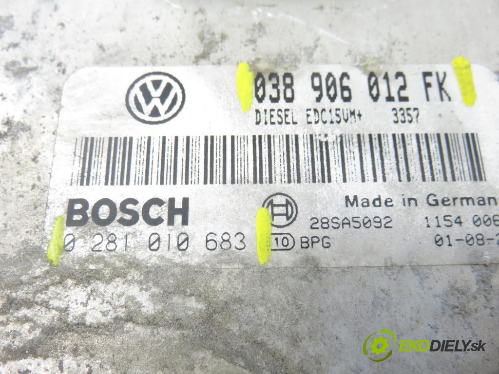 SEAT LEON (1M1) HB 2001 81,00 1.9 TDI - ASV 1896,00 Riadiaca jednotka Motor 038906012FK ; 0281010683