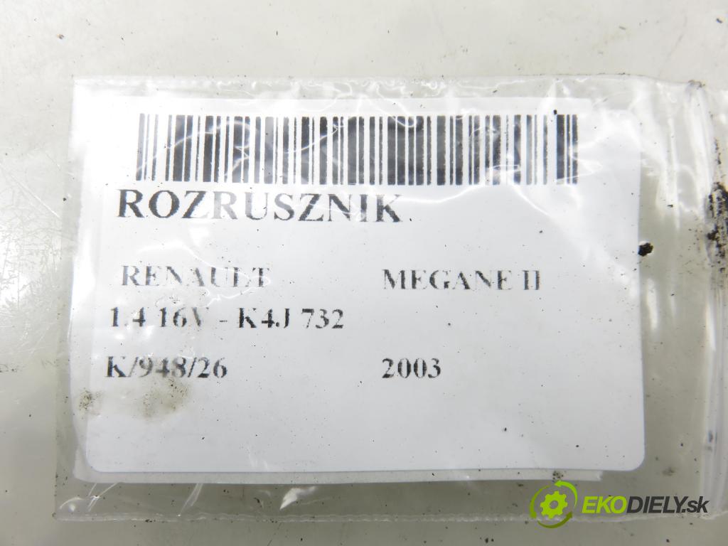 RENAULT MEGANE II (BM0/1_, CM0/1_) HB 2003 60,00 1.4 16V - K4J 732 1390,00 Štartér 8200266777A ; D7E47 (Štartér)