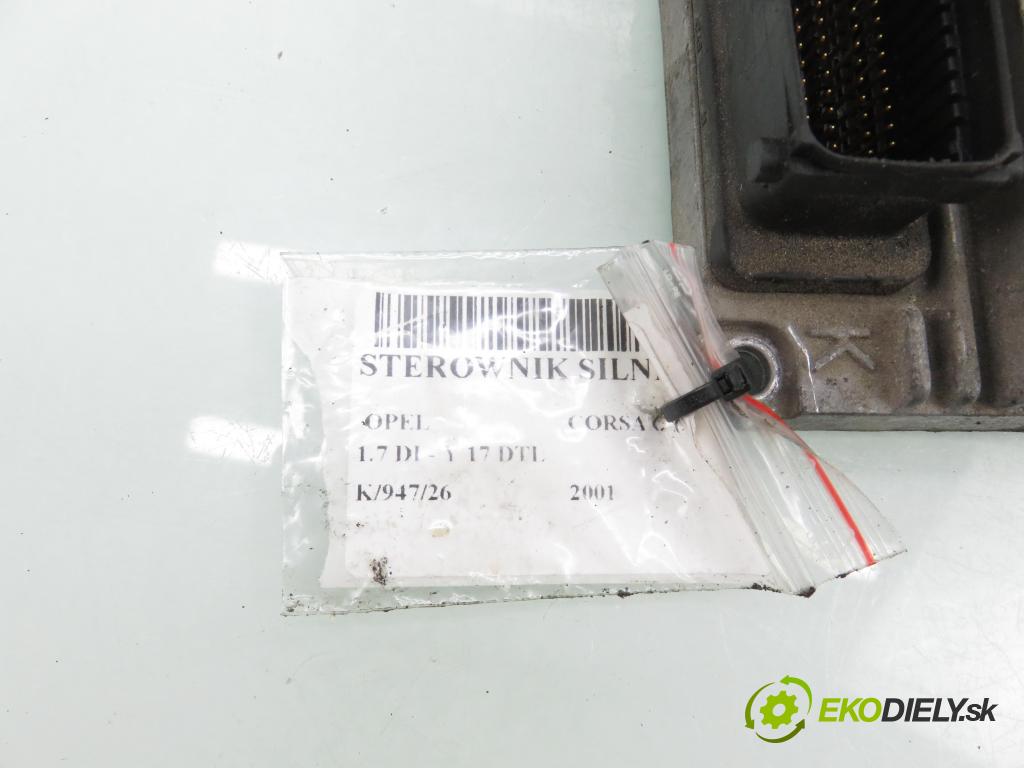OPEL CORSA C (X01) HB 2001 48,00 1.7 DI - Y 17 DTL 1686,00 řídící jednotka motora 8972333707 ; 09391259