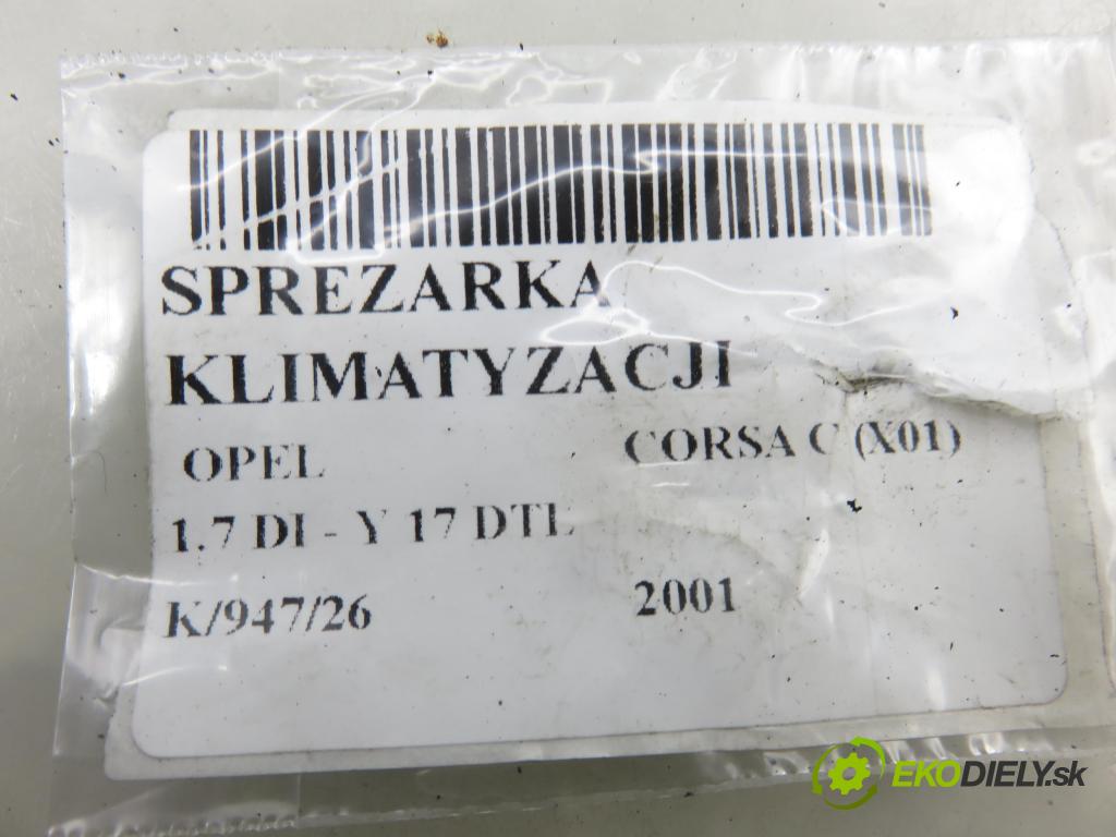 OPEL CORSA C (X01) HB 2001 48,00 1.7 DI - Y 17 DTL 1686,00 KOMPRESOR: klimatizace 24421642 ; 24421642 (Kompresor klimatizace)