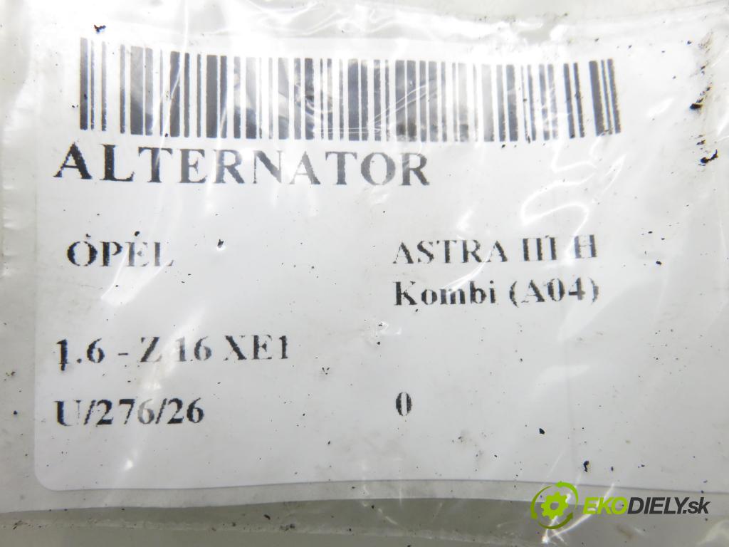 OPEL ASTRA H Kombi (A04) KOMBI 2006 77,00 1.6 - Z 16 XE1 1598,00 Alternátor 0124425020 ; 55556067 (Alternátor)