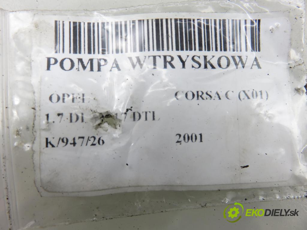 OPEL CORSA C (X01) HB 2001 48,00 1.7 DI - Y 17 DTL 1686,00 Pumpa vstrekovacia 8971852422 ; 0965006002 (Vstrekovacie čerpadlo)