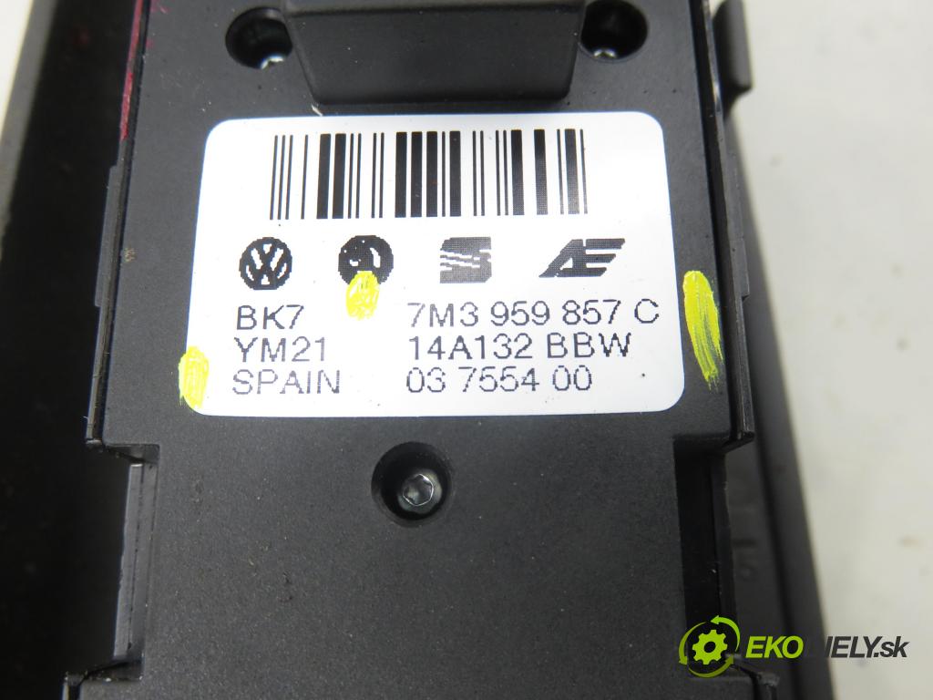 VW SHARAN (7M8, 7M9, 7M6) VAN 2001 85,00 1.9 TDI PD 115 - AUY 1896,00 Panel ovládania okien 7M3959857C ; YM2114A132BBW