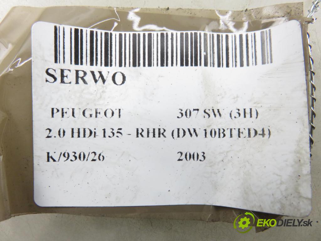 PEUGEOT 307 SW (3H) KOMBI 2003 100,00 2.0 HDi 135 - RHR (DW10BTED4) 1997,00 Posilovač 9643129680 ; 0204024597 (Servočerpadlo)