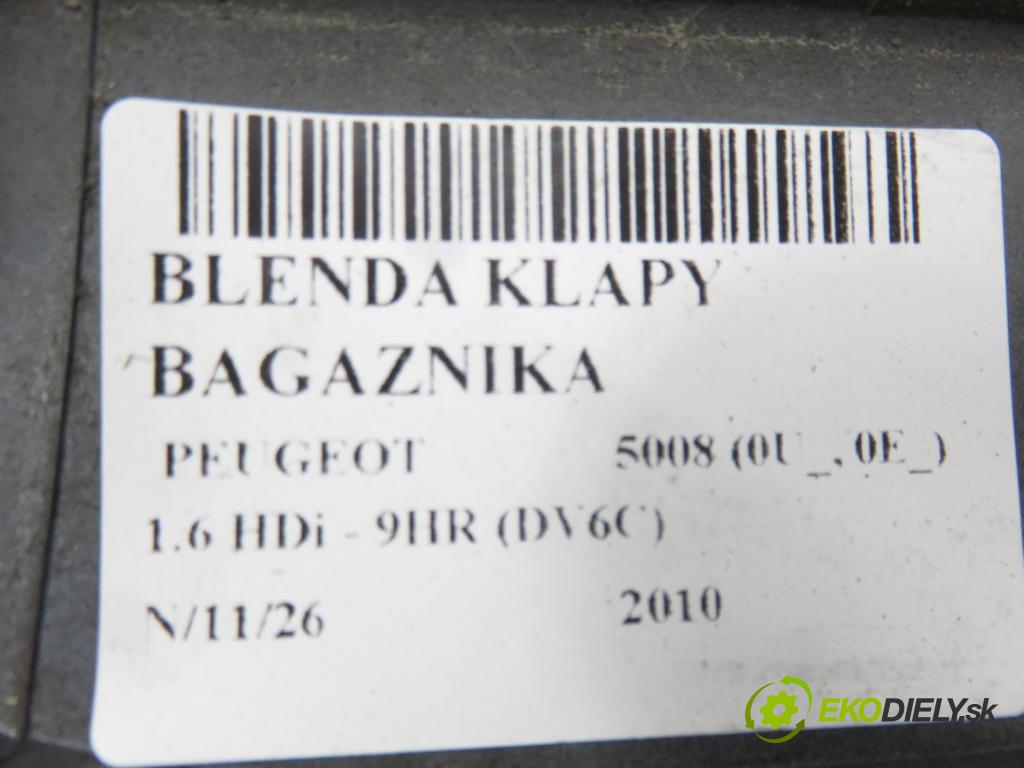 PEUGEOT 5008 (0U_, 0E_) VAN 2010 82,00 1.6 HDi - 112 9HR (DV6C) 1560,00 zadní část - čelo dveří kufr 9684414777