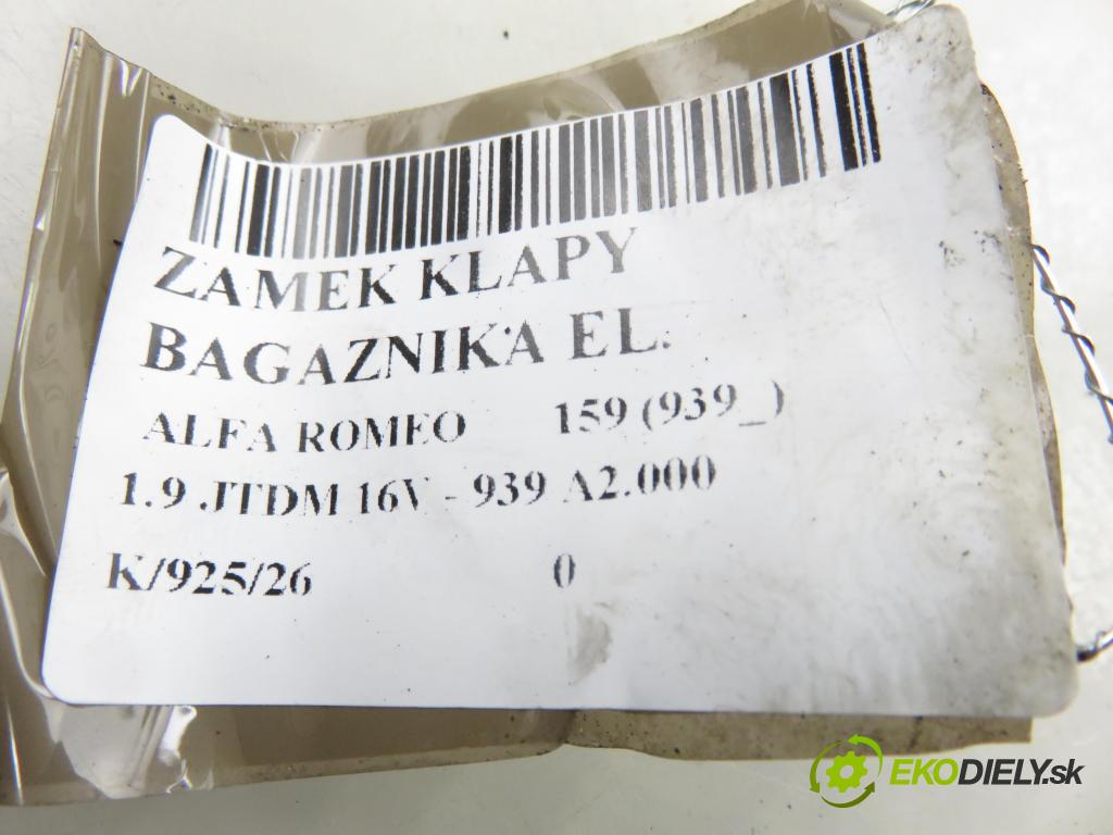ALFA ROMEO 159 (939_) SEDAN 2007 110,00 1.9 JTDM 16V - 939 A2.000 1910,00 zámok dveří kufr EL. 