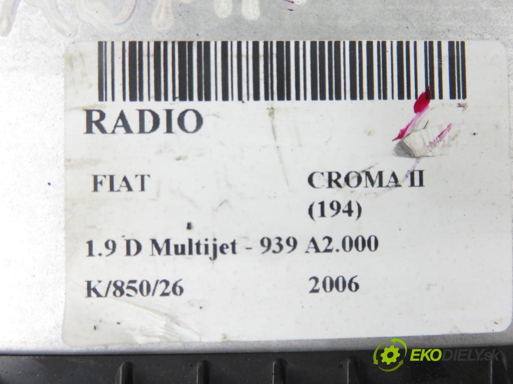 FIAT CROMA (194_) KOMBI 2006 110,00 1.9 D Multijet - 939 A2.000 1910,00 RADIO CD