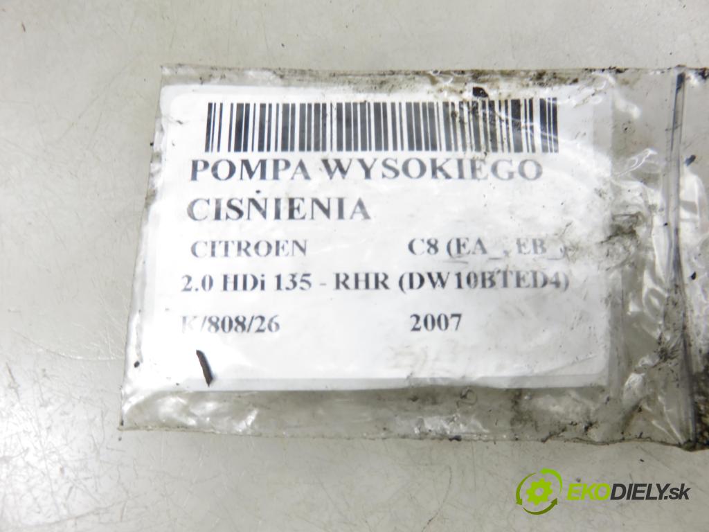 CITROEN C8 (EA_, EB_) MINIVAN 2007 100,00 2.0 HDi 135 - RHR (DW10BTED4) 1997,00 Pumpa vysokého tlaku 9683623780 ; 5WS40019 ; A2C20000598
