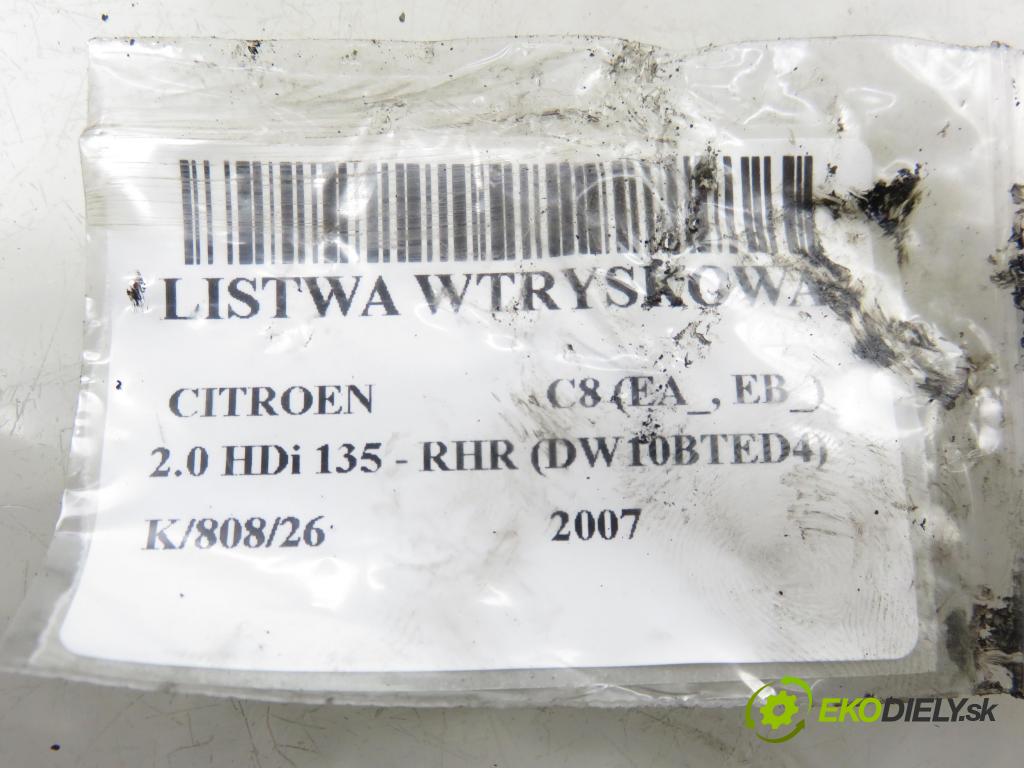 CITROEN C8 (EA_, EB_) MINIVAN 2007 100,00 2.0 HDi 135 - RHR (DW10BTED4) 1997,00 lišta vstřikovací 9681649580 ; 9658227880 ; 55PP0603 (Vstřikovací lišta)