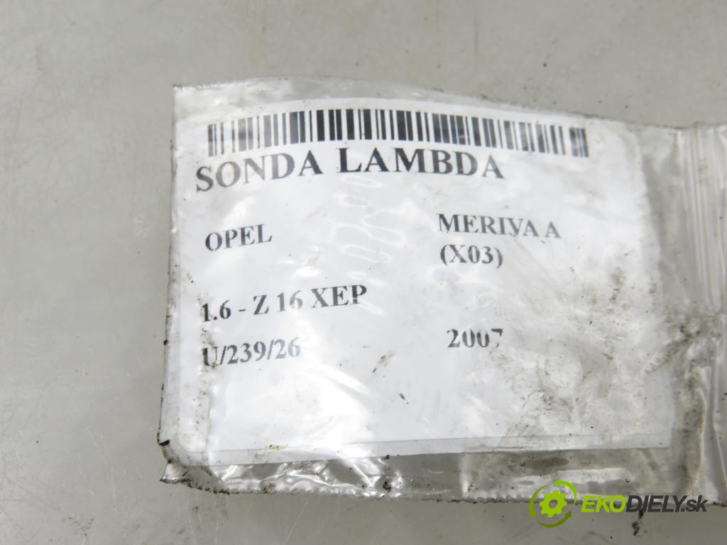OPEL MERIVA A nadwozie wielkoprzestrzenne (MPV) (X03) HB 2007 77,00 1.6 16V 105 - Z 16 XEP 1598,00 sonda lambda 55561425 (Lambda sonda)