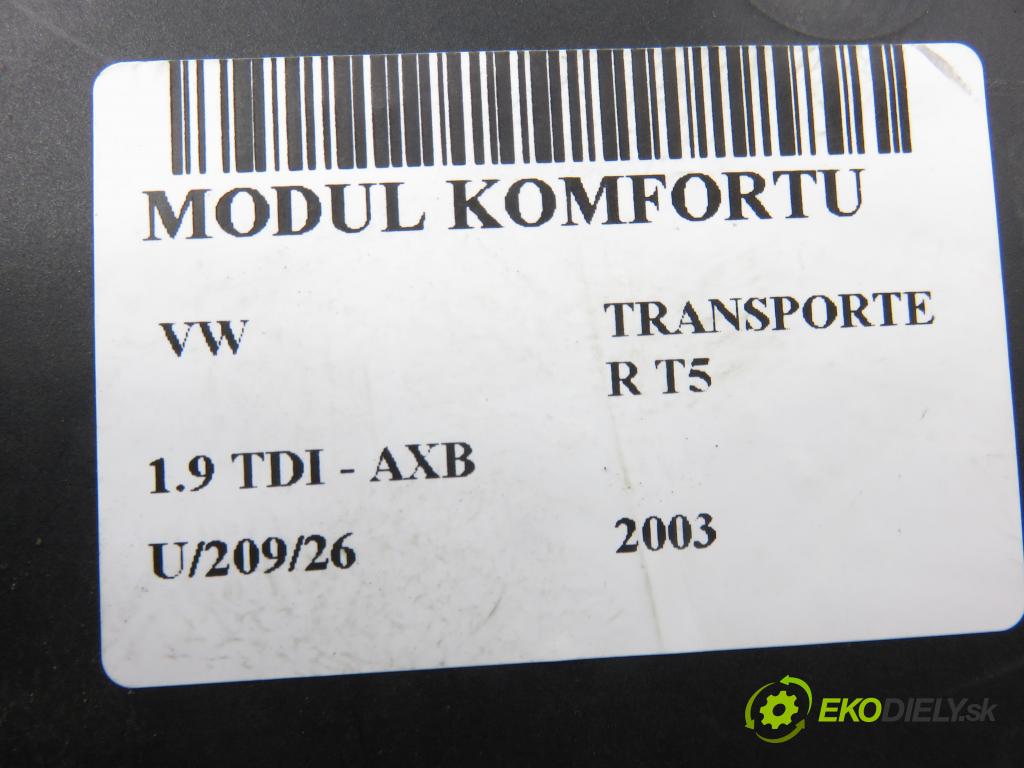 VW TRANSPORTER V Autobus (7HB, 7HJ, 7EB, 7EJ, 7EF, 7EG, 7HF, 7E BUS 2003 77,00 1.9 TDI - AXB 1896,00 MODUL komfortu 7H0937049E