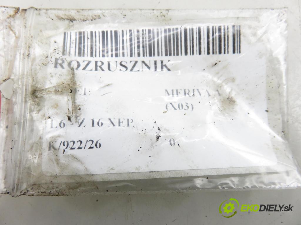 OPEL MERIVA A nadwozie wielkoprzestrzenne (MPV) (X03) HB 2003 77,00 1.6 16V 105 - Z 16 XEP 1598,00 Štartér D6RA249 ; 09115191 (Štartér)