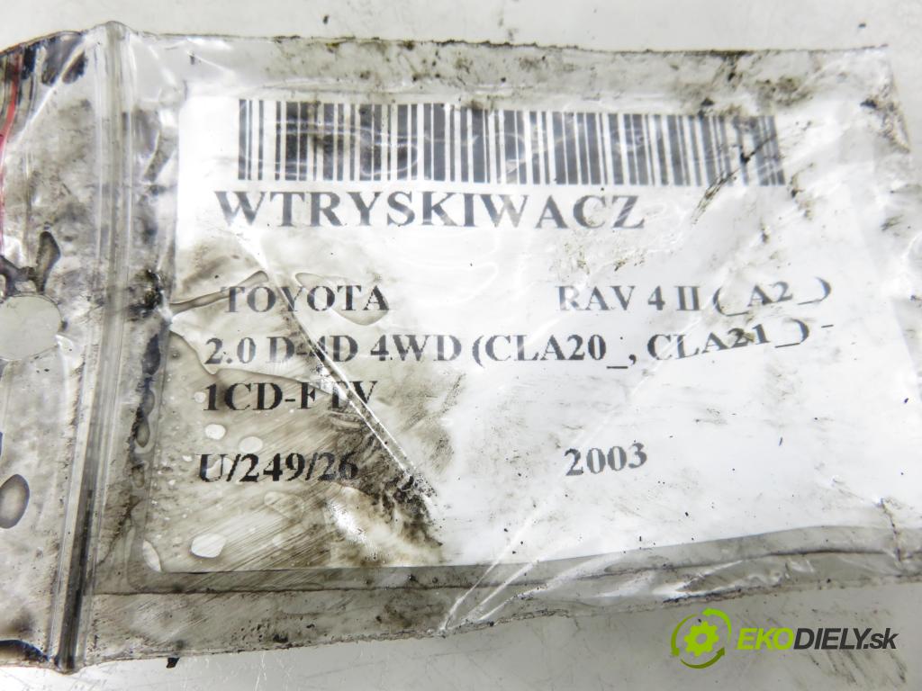 TOYOTA RAV 4 II (_A2_) SUV 2003 85,00 2.0 D-4D 4WD (CLA20_, CLA21_) - 1CD-FTV 1995,00 vstřikovač 2367027030 (Vstřikovač paliva)