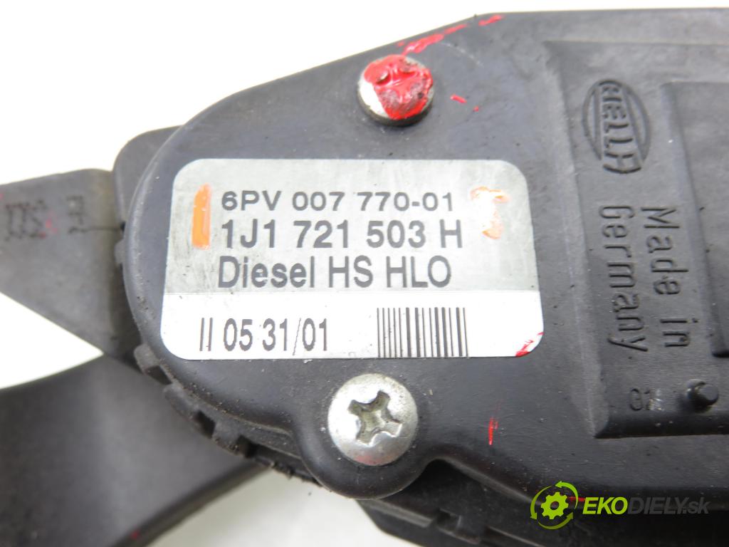 AUDI A3 (8L1) HB 2001 96,00 1.9 TDI PD 130 - ASZ 1896,00 potenciometr plynového pedálu 6PV00777001 ; 1J1721503H (Potenciometr plynového pedálu)