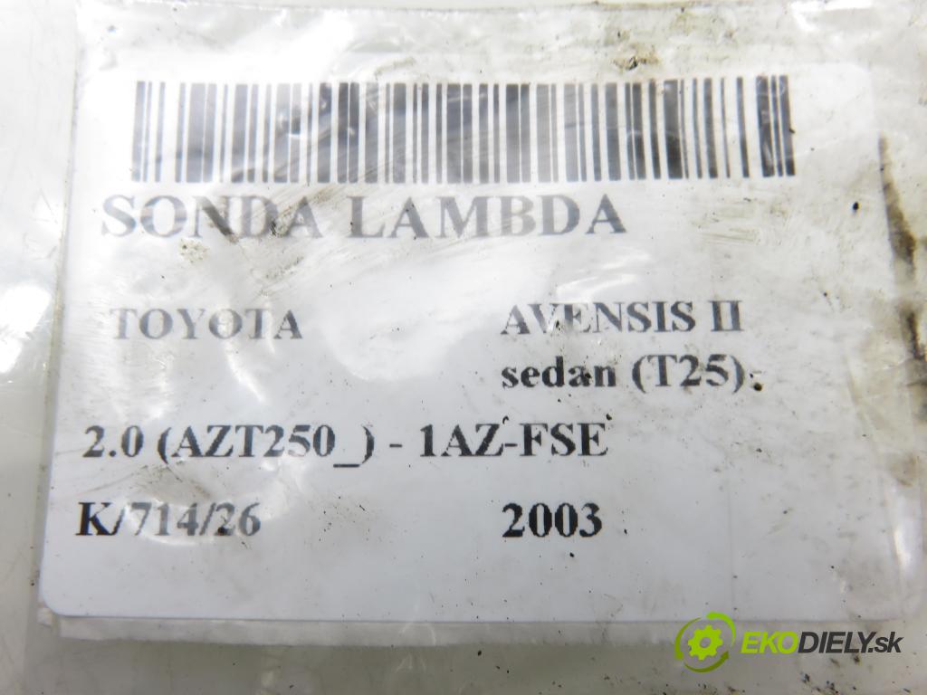 TOYOTA AVENSIS sedan (_T25_) SEDAN 2003 108,00 2.0 (AZT250_) - 1AZ-FSE 1998,00 sonda lambda 8946505110 (Lambda sonda)