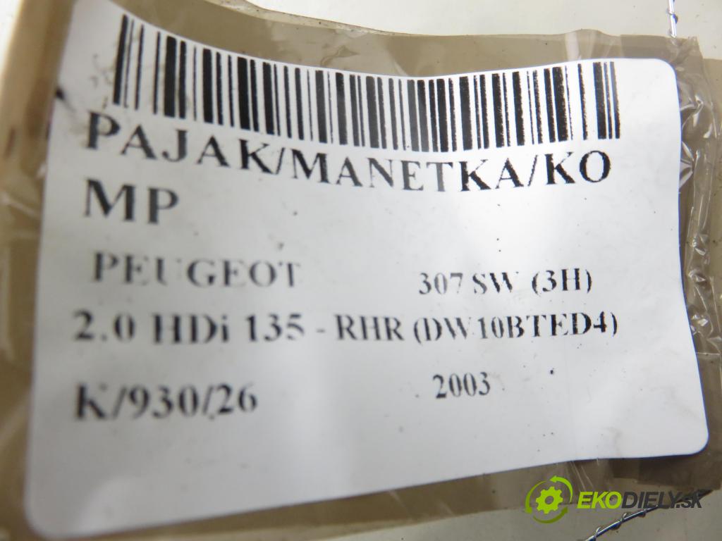 PEUGEOT 307 SW (3H) KOMBI 2003 100,00 2.0 HDi 135 - RHR (DW10BTED4) 1997,00 páčka/prepínač 96511201XT