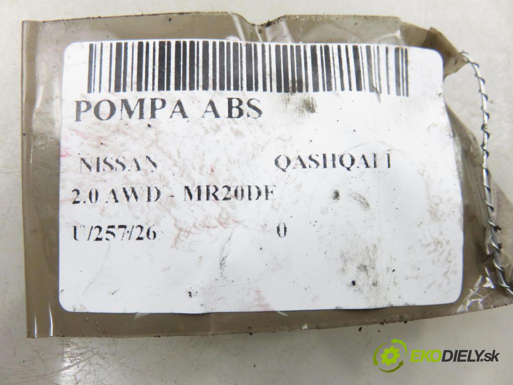 NISSAN QASHQAI / QASHQAI +2 I (J10, JJ10) CROSSOVER 2007 104,00 2.0 AWD - MR20DE 1997,00 Pumpa ABS 0265950674 ; 0265235296 (Pumpa ABS)
