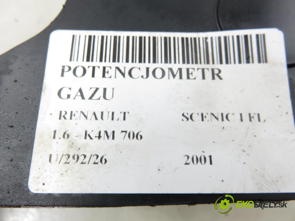 RENAULT SCENIC I (JA0/1_) MINIVAN 2001 79,00 1.6 - K4M 706 1598,00 potenciometr plynového pedálu 7700431918 (Potenciometr plynového pedálu)